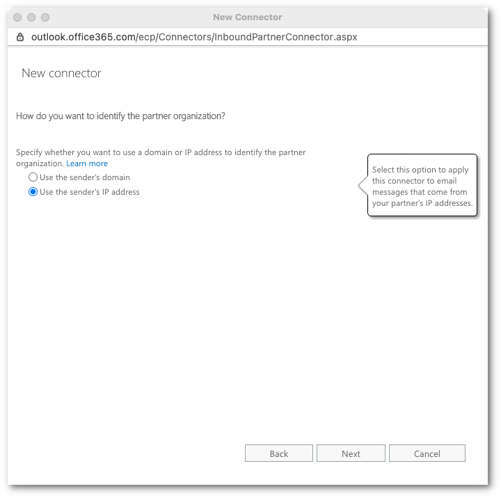 Select the sender&rsquo;s IP address